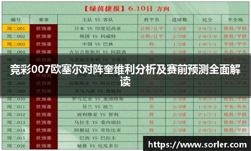 竞彩007欧塞尔对阵奎维利分析及赛前预测全面解读